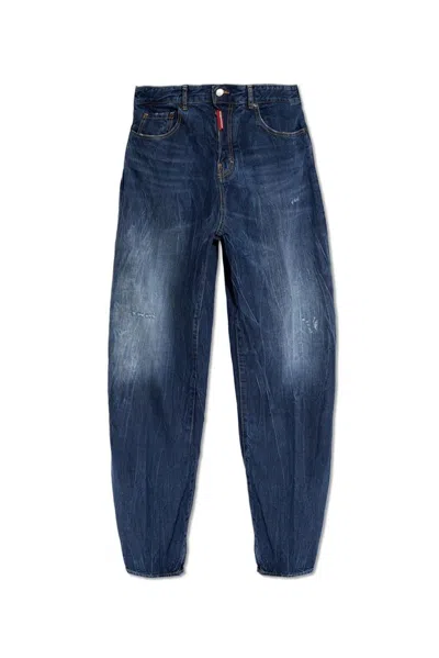Dsquared2 Icon Eros Ripped Detailed Jeans In Blue