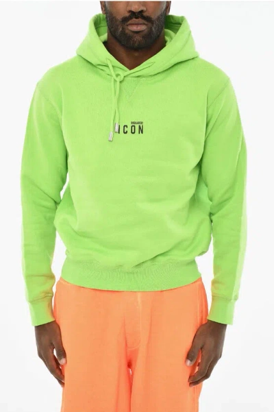 Dsquared2 Icon Fleeced-cotton Hoodie In Green