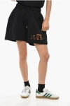 Dsquared2 Icon Fleeced Cotton Over Fit Sunset Shorts In Black