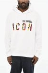 Dsquared2 Icon Fleeced-cotton Sweatshirt With Frontal Print In White