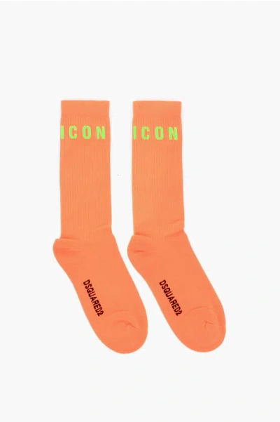 Dsquared2 Icon Fluo Long Socks With Contrasting Logo Grösse 44-45