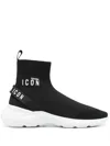 Dsquared2 Icon Fly High-top Sneakers In Black