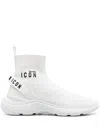 Dsquared2 Logo-print Sock Sneakers In Weiss