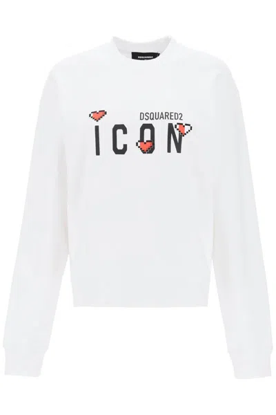Dsquared2 Icon Game Lover Sweatshirt In White