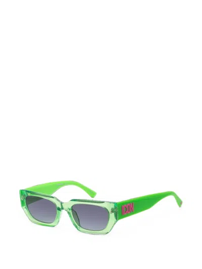 Dsquared2 Icon Geometric-frame Sunglasses In Green