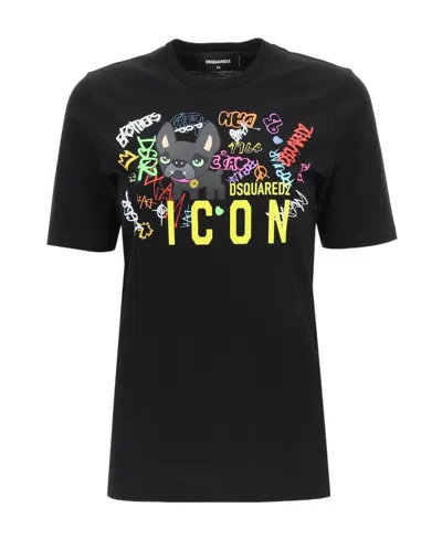 Dsquared2 Icon Graphic-print T-shirt In Black