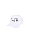 Dsquared2 Branded Baseball Cap Adjustable Size In White