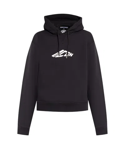 DSQUARED2 DSQUARED2 D2 LOGO PRINTED DRAWSTRING HOODIE