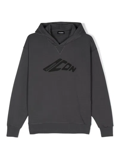 Dsquared2 Kids' Icon Hoodie In Grey