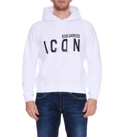 Dsquared2 Icon Hoodie In White/black