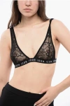 Dsquared2 D-squared2 Woman's Black Lace Bra With  Logo Print