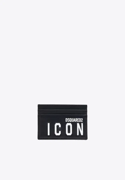 Dsquared2 Icon Leather Cardholder In Black