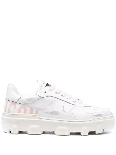 Dsquared2 Woman Sneakers White Size 8.5 Calfskin In Multicolor