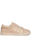 Dsquared2 Icon Leather Sneakers In 中性色