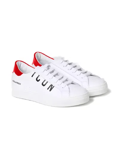Dsquared2 Icon Leather Trainers In White