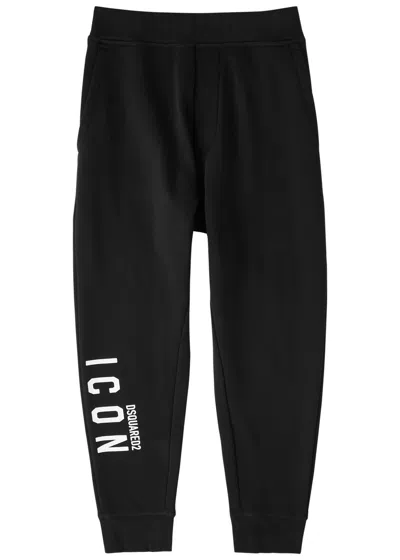 Dsquared2 Icon Logo Cotton Sweatpants In Black