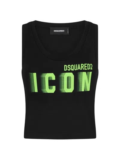 Dsquared2 Icon Logo Cropped Vest In Black