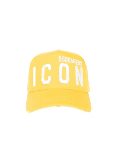 Dsquared2 Icon Logo-detail Cap In Yellow