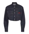 Dsquared2 Icon Logo Embroidered Denim Shirt In Blue