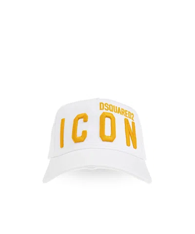 Dsquared2 Icon Logo Embroidered Distressed Baseball Cap In White