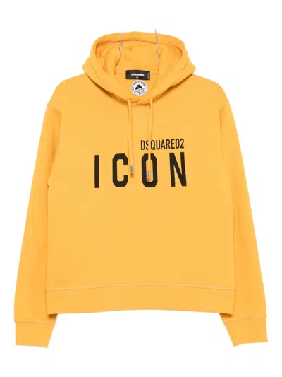 Dsquared2 Icon-logo Hoodie In Orange