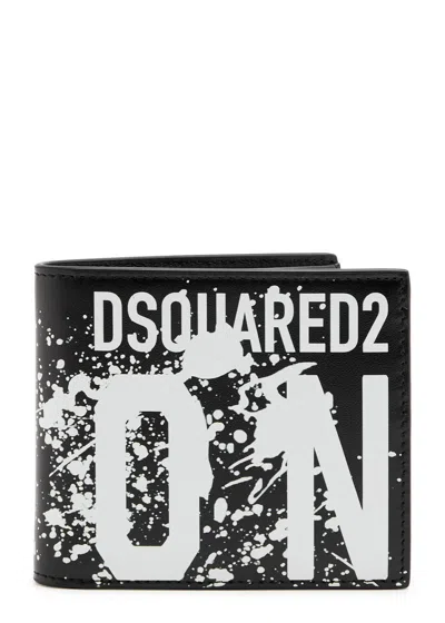 Dsquared2 Icon Logo Leather Wallet In Black
