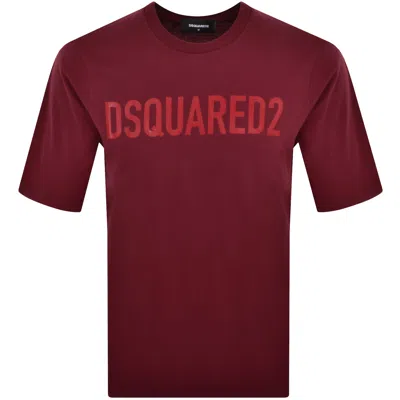 Dsquared2 Icon Logo Loose Fit T Shirt Red In Brown