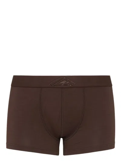 Dsquared2 Icon Logo-patch Boxers In Brown