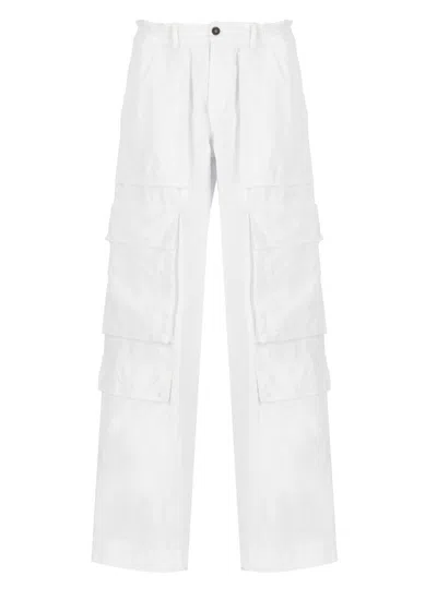 Dsquared2 Icon Canvas Utility Big Cargo Pants In White