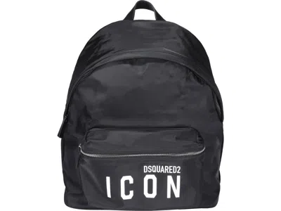 Dsquared2 Icon Logo Print Backpack In Nero