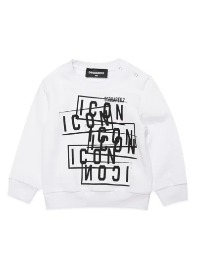 Dsquared2 Babies' Icon Logo-print Cotton Sweatshirt In White