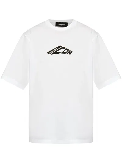 DSQUARED2 ICON LOGO-PRINT COTTON T-SHIRT
