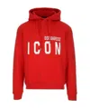 Dsquared2 Logo Printed Drawstring Hoodie In Red
