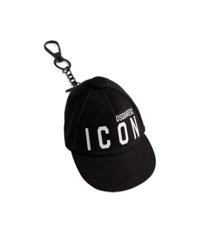 Dsquared2 Icon Logo-print Keychain In Black