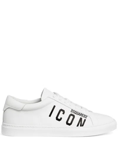 Dsquared2 Icon Logo-print Low-top Sneakers In White