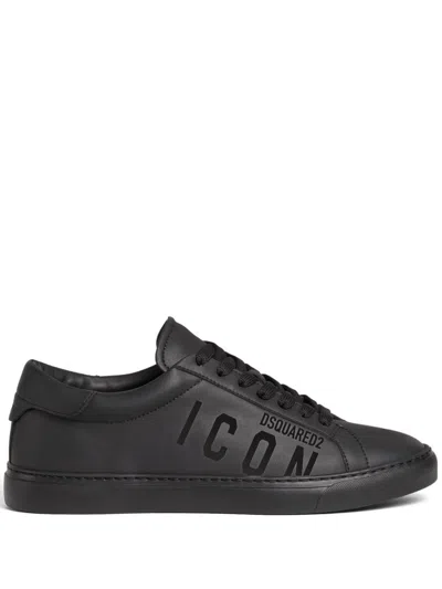 Dsquared2 Icon Logo-print Low-top Sneakers In Black