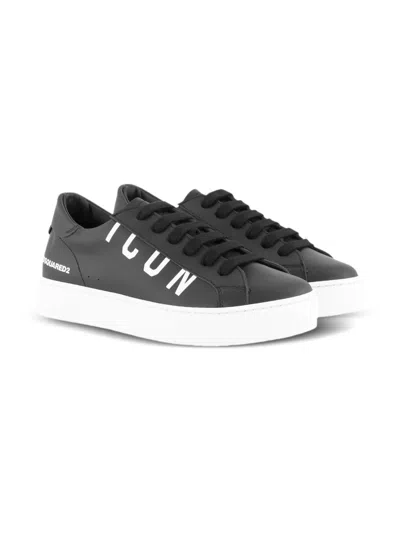 Dsquared2 Kids' Icon Logo-print Sneakers In Black