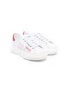 Dsquared2 Icon Print Leather Lace-up Sneakers In White