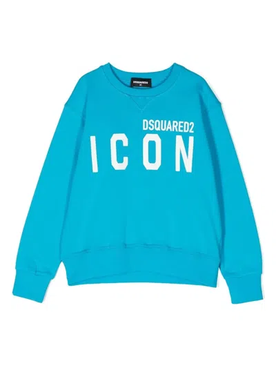 Dsquared2 Icon Logo-print Sweatshirt In Blue