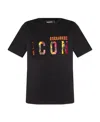 Dsquared2 Icon Tropical Logo-print T-shirt In Black