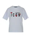 Dsquared2 Crew Neck Pixelated Graphic Short Sleeves In Blue