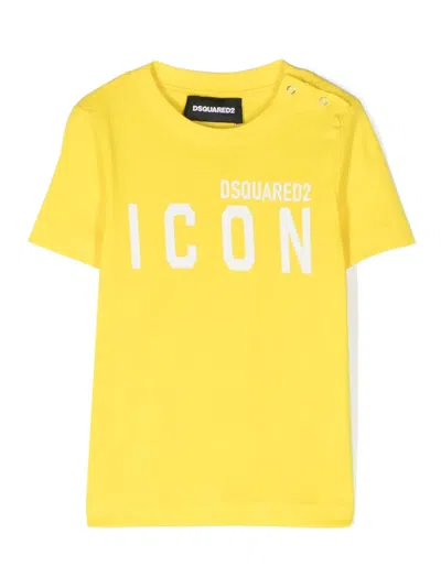 Dsquared2 Babies' Icon Logo-print T-shirt In Gelb
