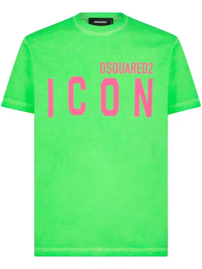 Dsquared2 Icon Logo-print Cotton T-shirt In Green