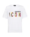 Dsquared2 Icon Splatter Print Jersey T-shirt In White