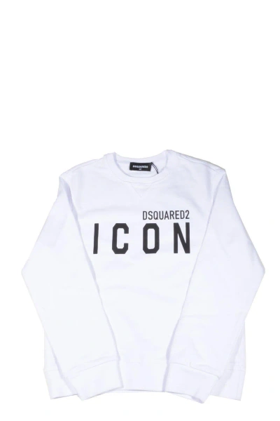 Dsquared2 Kids' Icon Logo Printed Sweatshirt In White