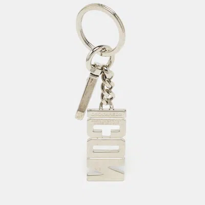 Pre-owned Dsquared2 Icon Logo Silver Tone Key Ring