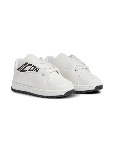 Dsquared2 Kids' Icon Logo Sneakers In White