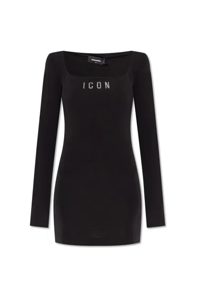 DSQUARED2 ICON LOGO SQUARE NECK MINI DRESS