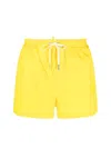 Dsquared2 Icon Stretch Nylon Swim Shorts With Contrasting Maxi Logo In Yellow