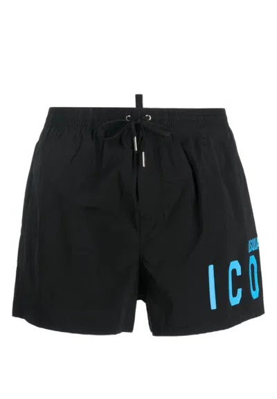 Dsquared2 Icon Logo Swimwear In Nero